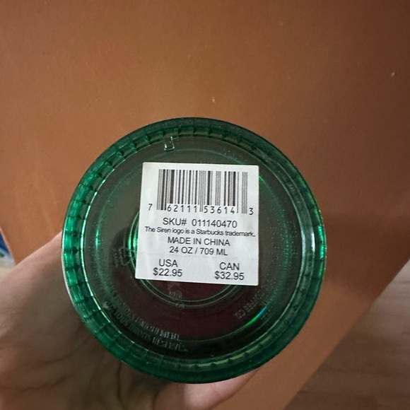 Starbucks Green Tumbler with Red Accent - Picture 2 of 2